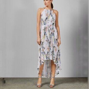 Ted Baker - Elegant Pleated Dip Hem Dress
